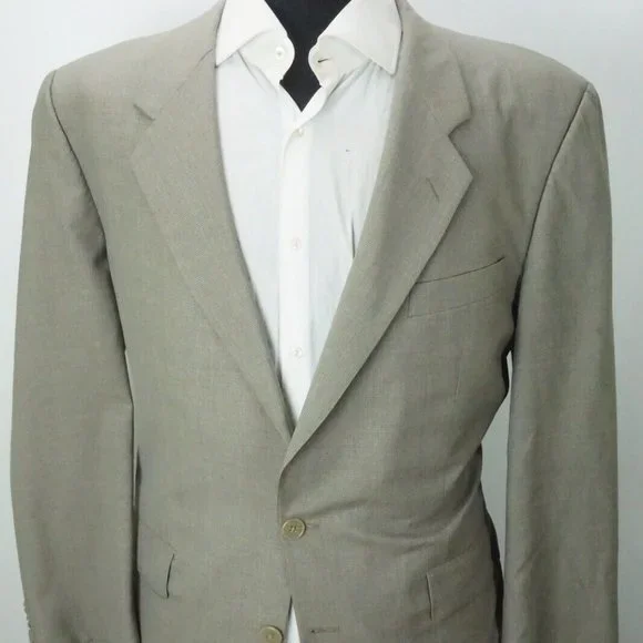Gieves & Hawkes Savile Row Dover 1005 Wool Gray Brown Plaid Sport Coat Sz 42R